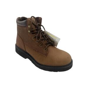 Work America Men's 6" Brawny Lace-Up Leather Work Boot Brown - Extra Wide